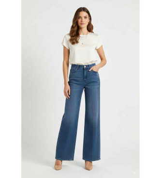 7 For All Mankind Dżinsy Lotta z szerokimi nogawkami w kolorze niebieskim