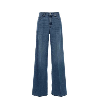 7 For All Mankind Dżinsy Lotta z szerokimi nogawkami w kolorze niebieskim