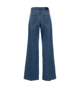 7 For All Mankind Dżinsy Lotta z szerokimi nogawkami w kolorze niebieskim