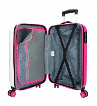 Enso Rainbow Hard Suitcase White, Pink -38x55x20cm -38x55x20cm-. 
