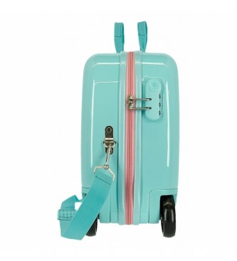 Enso Positive Vives regnbue kuffert til brn med 2 multidirektionelle hjul -38x50x20cm- turkis