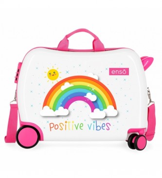 Enso White Rainbow Suitcase -38x50x20cm- -38x50x20cm- -38x50x20cm- White 