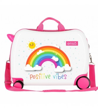 Enso White Rainbow Suitcase -38x50x20cm- -38x50x20cm- -38x50x20cm- White 