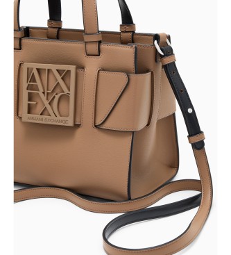 A|X Armani Exchange Susy bag with logo and detachable brown strap