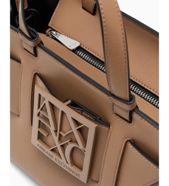 A|X Armani Exchange Susy bag with logo and detachable brown strap