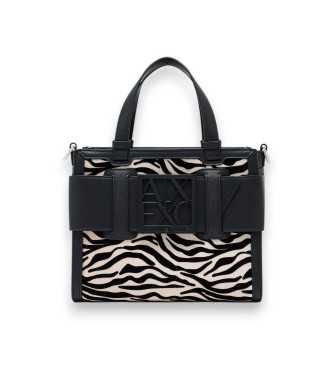 A|X Armani Exchange Black Printed Bag