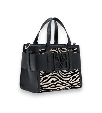 A|X Armani Exchange Black Printed Bag
