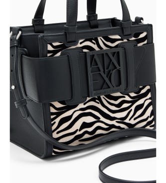 A|X Armani Exchange Black Printed Bag