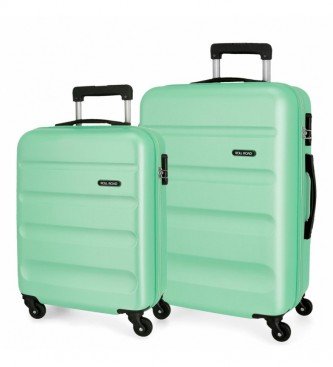 Roll Road Set of two Flex hard suitcases -55-65cm- Turquoise