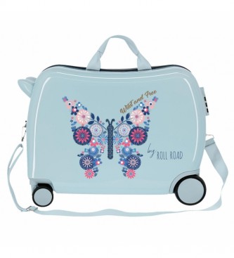 Roll Road Children's suitcase 2 multidirectional wheels Wild and Free -38x50x20cm- blue
