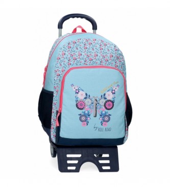 Roll Road Roll Road Wild and free School Backpack with Trolley -33x46x17cm