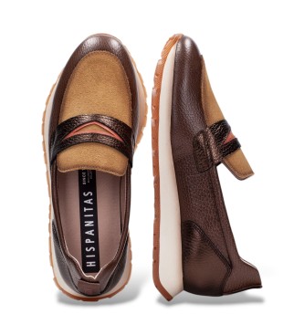 Hispanitas Leder-Mokassins Sport Kansas braun