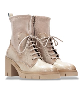 Hispanitas Läderboots Zurich beige kräm
