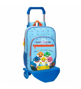 Joumma Bags Borsa scuola Baby Shark con trolley -27x38x11cm