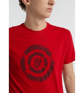 Six Valves T-shirt graphique avec cercle rouge
