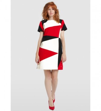 Victorio & Lucchino, V&L Vestido em patchwork Tricolour preto, vermelho, branco