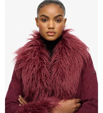 Superdry Kappa Long Afghan vinröd