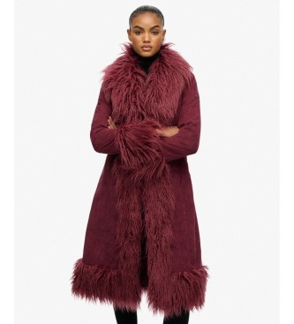 Superdry Kappa Long Afghan vinröd