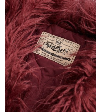 Superdry Kappa Long Afghan vinröd
