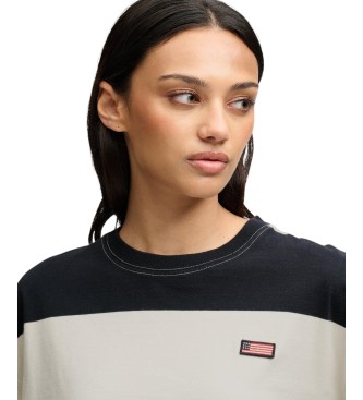 Superdry Ess Stripe Slouchy sweatshirt marinblå