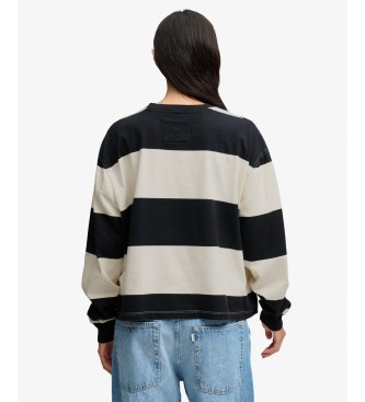 Superdry Ess Stripe Slouchy sweatshirt marinblå