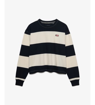 Superdry Ess Stripe Slouchy sweatshirt marinblå