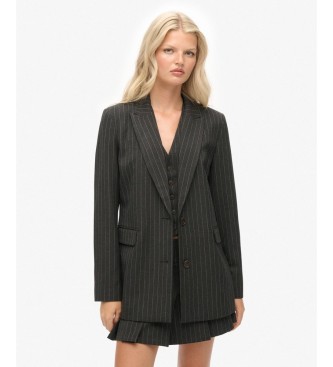 Superdry Americana Pinstripe Boyfriend gris