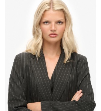 Superdry Americana Pinstripe Boyfriend gris