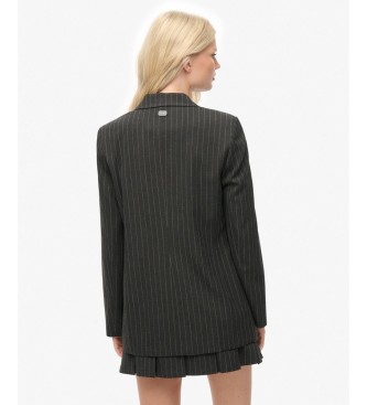 Superdry Americana Pinstripe Boyfriend gris