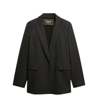 Superdry Americana Pinstripe Boyfriend gris
