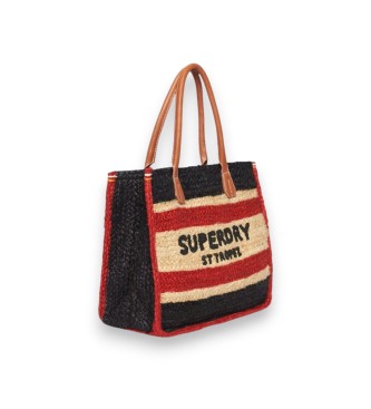 Superdry Sac tote en cuir Luxe Beach beige, marine