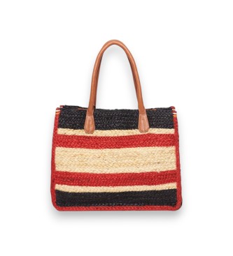 Superdry Sac tote en cuir Luxe Beach beige, marine