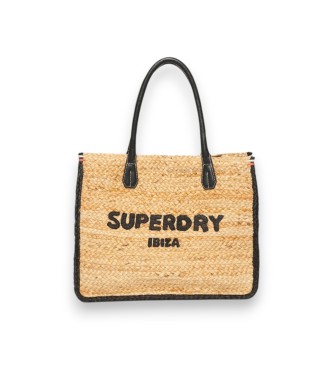 Superdry Sac cabas en cuir Luxe Beach beige