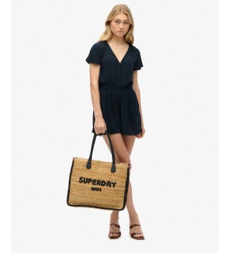 Superdry Sac cabas en cuir Luxe Beach beige