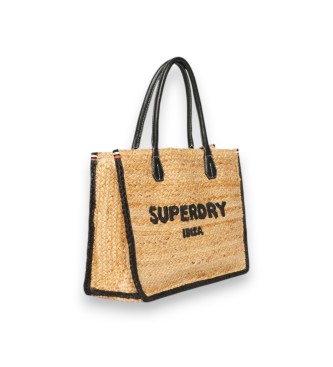 Superdry Sac cabas en cuir Luxe Beach beige