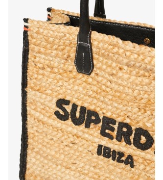 Superdry Sac cabas en cuir Luxe Beach beige