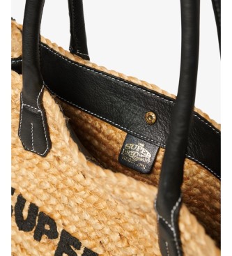 Superdry Sac cabas en cuir Luxe Beach beige