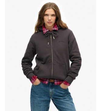 Superdry Bluza z kapturem Borg Lined Ziphood w kolorze czarnym