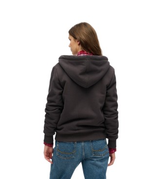 Superdry Bluza z kapturem Borg Lined Ziphood w kolorze czarnym