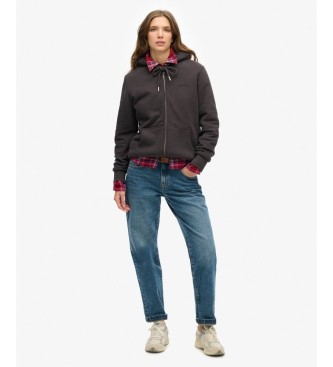 Superdry Bluza z kapturem Borg Lined Ziphood w kolorze czarnym