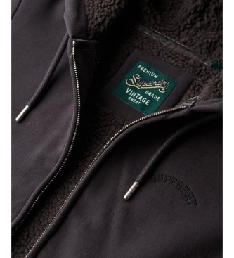 Superdry Bluza z kapturem Borg Lined Ziphood w kolorze czarnym