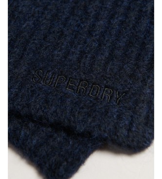 Superdry Essential marineblå riflet halstørklæde