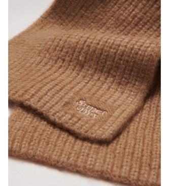 Superdry Brun ribstrikket tørklæde
