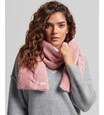 Superdry Rosa tørklæde strikket med snoningsmønster