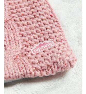 Superdry Rosa tørklæde strikket med snoningsmønster