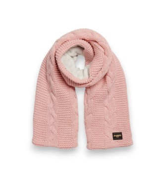 Superdry Rosa strikket flettemønster-tørklæde