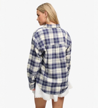 Superdry Chemise Check Flannel Relaxed bleu marine