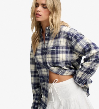 Superdry Chemise Check Flannel Relaxed bleu marine