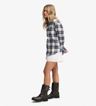 Superdry Chemise Check Flannel Relaxed bleu marine