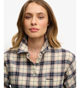 Superdry Camisa Check Flannel Relaxed bege